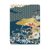 front view of personalized iPad case with pencil holder and Japanese Pattern design