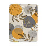 front view of personalized iPad case with pencil holder and Leaves design