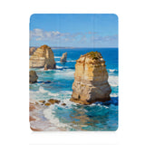 front view of personalized iPad case with pencil holder and Australia Oil Painting design