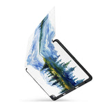 personalized iPad case with pencil holder and Watercolor View design