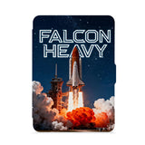 front view of personalized kindle paperwhite case with Elon Musk SpaceX design