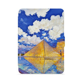 front view of personalized kindle paperwhite case with France Famous Attractions design