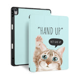 front and back view of personalized iPad case with pencil holder and 02 design