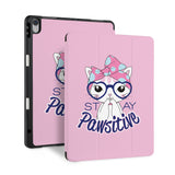 front and back view of personalized iPad case with pencil holder and 05 design