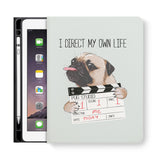 frontview of personalized iPad folio case with 08 design