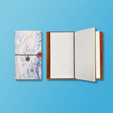 the front top view of midori style traveler's notebook with Marble design